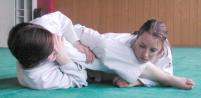 [Foto:
Judo-Armhebel:
Ude Hishigi Hiza Gatame
]